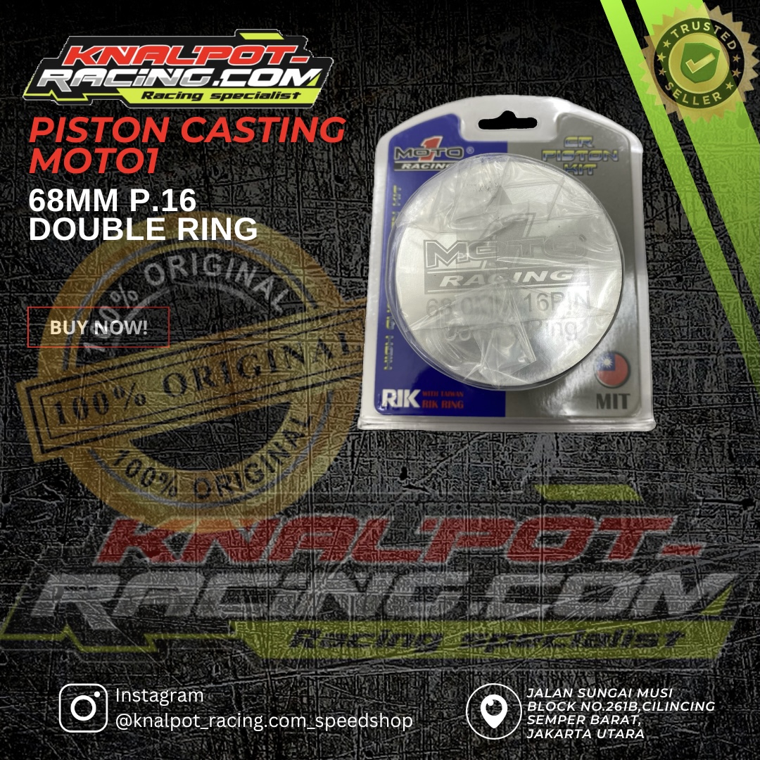 PISTON CASTING MOTO1 68 PEN 16 DOUBLE RING 